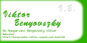 viktor benyovszky business card